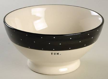 Polka Dot Band and Type Print 5" All Purpose Bowl