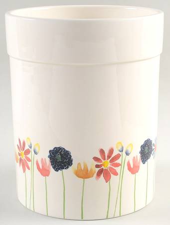 Bloom Flowers China Waste Basket