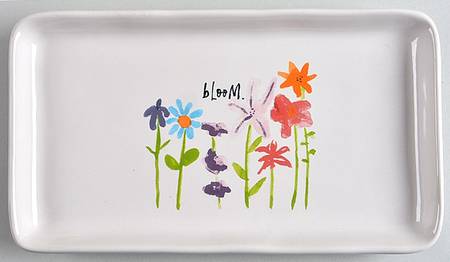Bloom Flowers 9" Rectangular Tray