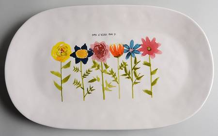 Bloom Flowers 14" Oval Serving Platter