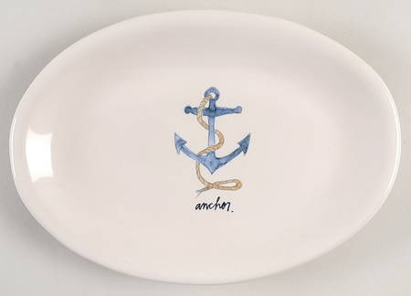 Anchor and Star 8" Oval Plate