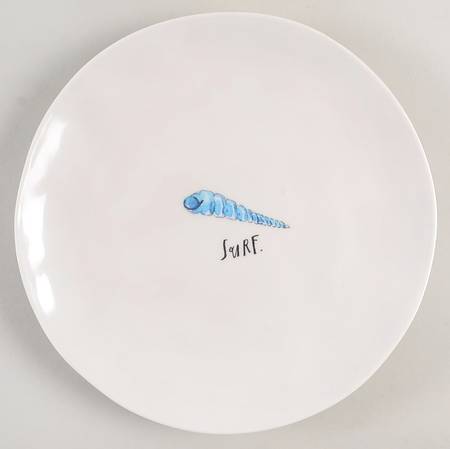 Blue Seashell Salad Plate