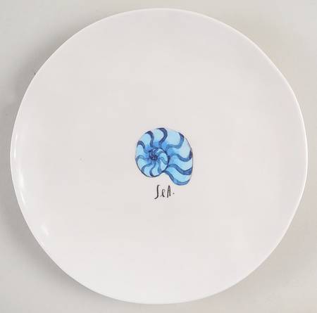 Blue Seashell Salad Plate