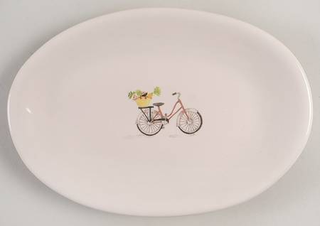 Bicycle and Basket 8" Oval Plate