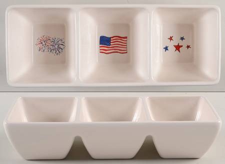 July Fourth 3 Part Rectangular Divided Server