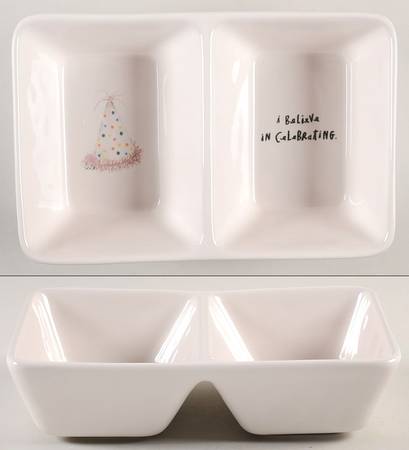 I Believe in Celebrating (2 Part) Rectangular Divided Dish
