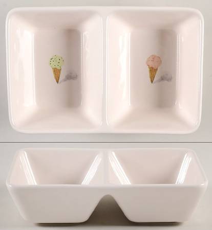 Ice Cream Cone (2 Part) Rectangular Divided Dish