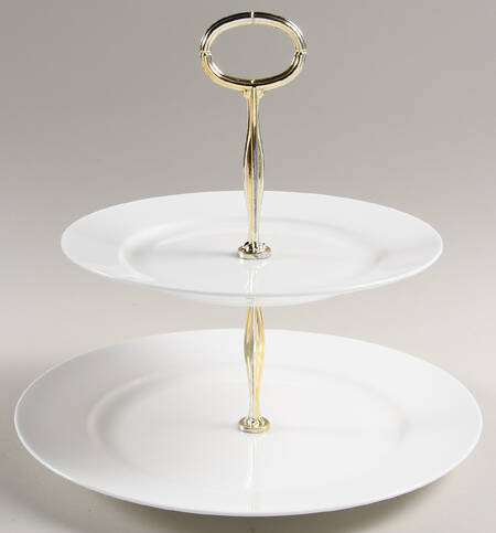 Lausanne 6 5/8"-10"  2 Tiered Serving Tray (Dp, Sp) HC