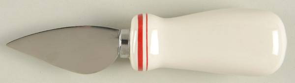 Red Line and Stem Print Cheese Knife with Stainless Blade