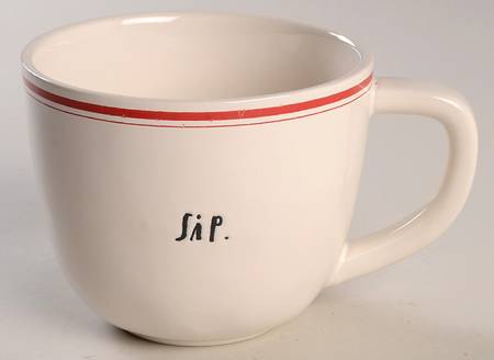 Red Line and Stem Print Cup/Mug