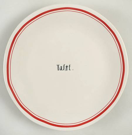 Red Line and Stem Print Salad Plate