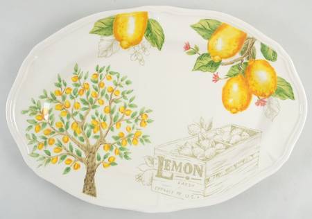 Lemon Tree 16" Oval Serving Platter
