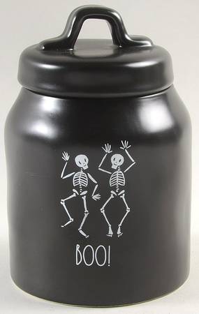 Dancing Skeletons (Matte Black) Small Canister & Lid