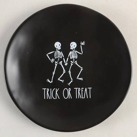 Dancing Skeletons (Matte Black) Appetizer Plate