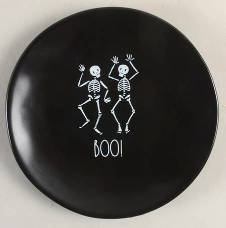 Dancing Skeletons (Matte Black) Appetizer Plate