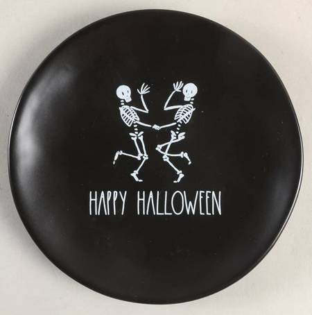 Dancing Skeletons (Matte Black) Appetizer Plate