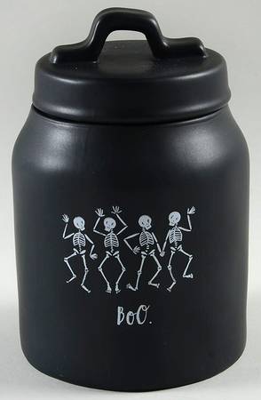 Dancing Skeletons (Matte Black) Medium Canister & Lid