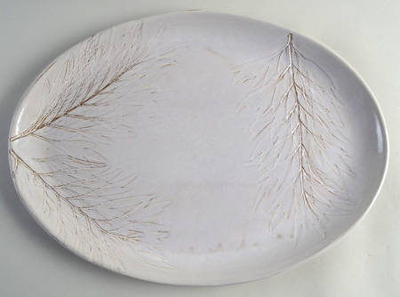 Arya White 15" Oval Serving Platter