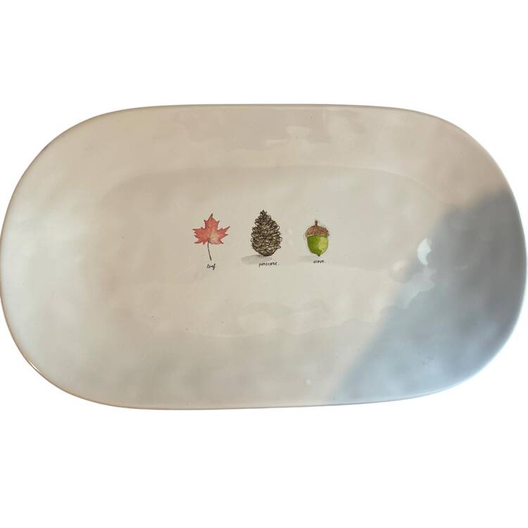 Acorn, Leaf and Pinecone 14" Oval Serving Platter