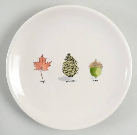 Acorn, Leaf and Pinecone Appetizer Plate