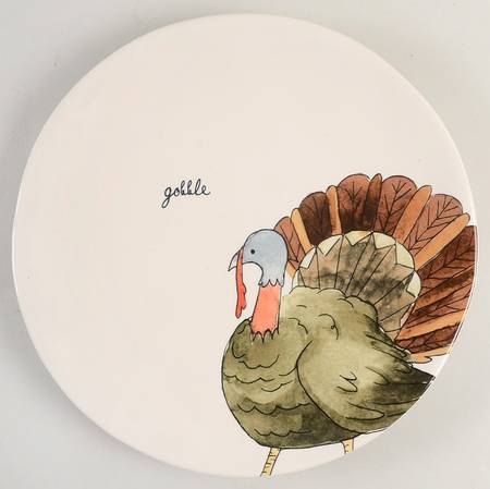 Happy Turkey Day Dinner Plate