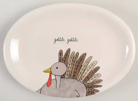 Happy Turkey Day 8" Oval Plate