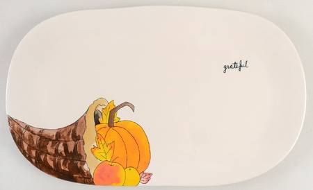 Happy Turkey Day 15" Oval Serving Platter