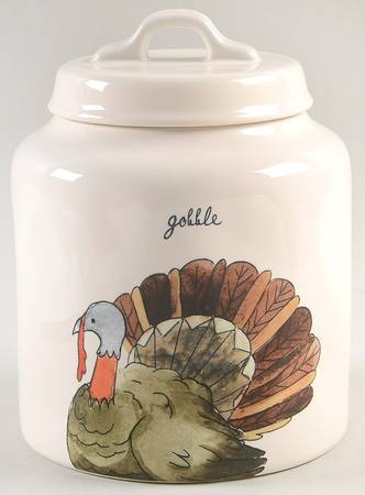 Happy Turkey Day Cookie Jar & Lid