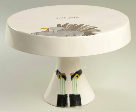 Happy Turkey Day 9" Diameter Pedestal Cake Stand