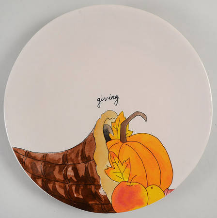Happy Turkey Day Dinner Plate