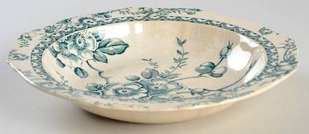 Medway Decor Green Rim Soup Bowl