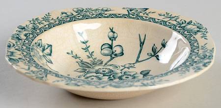 Medway Decor Green Rim Fruit/Dessert (Sauce) Bowl