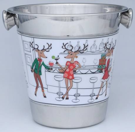Reindeer Metal Wine Cooler