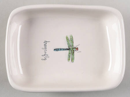 Garden Insects (Script) Rectangular Dish
