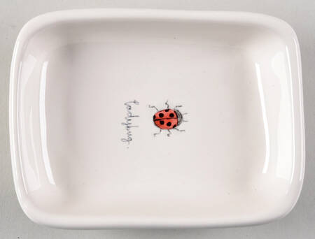 Garden Insects (Script) Rectangular Dish