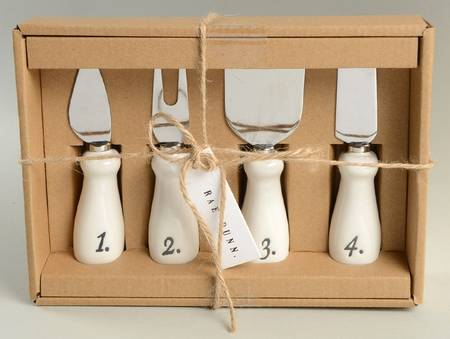 Numbers (4 Piece) Cheese Set (3 Knives & Fork)