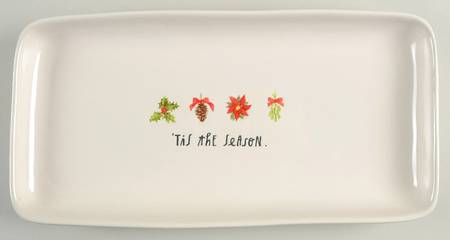Christmas Plants 14" Rectangular Serving Platter