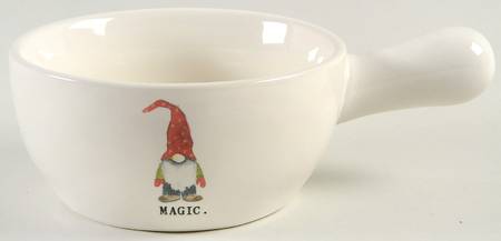 Christmas Gnomes Individual Handled Soup Bowl