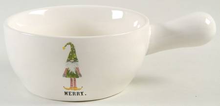 Christmas Gnomes Individual Handled Soup Bowl