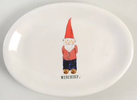 Christmas Gnomes 8" Oval Plate