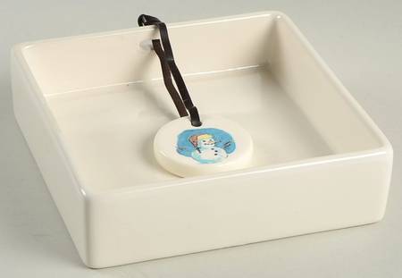 Winter Cabin Napkin Holder W/Napkin Weight