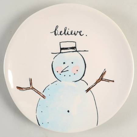Christmas (Believe, Wish, Give, Merry) Salad Plate