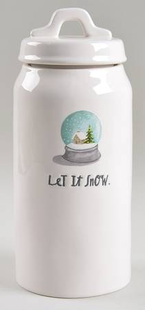 Let It Snow Globe Large Canister & Lid
