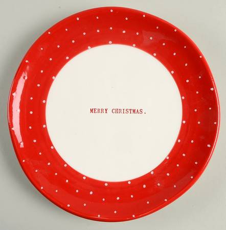 Christmas Polka Dot Salad Plate