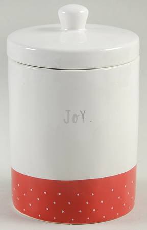Christmas Polka Dot Small Canister & Lid