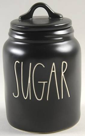 Farmhouse Black Sugar Canister & Lid