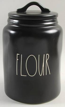 Farmhouse Black Flour Canister & Lid