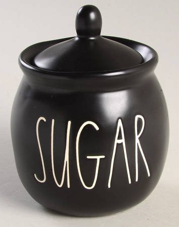 Farmhouse Black Sugar Bowl & Lid