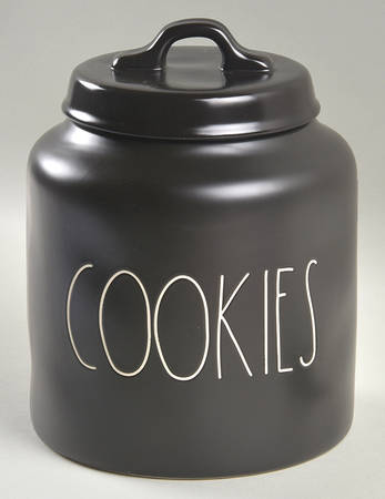 Farmhouse Black Cookie Jar & Lid