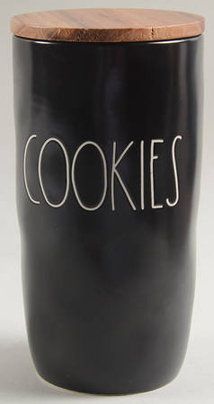 Farmhouse Black Cookie Jar & Lid